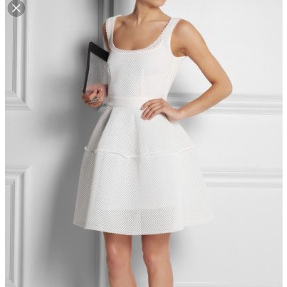 Honeycomb-Mesh Mini Dress by Maje